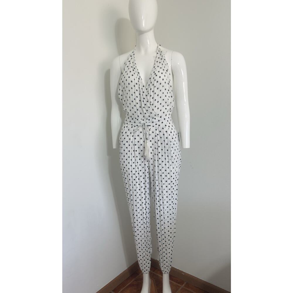 HYFVE Polka Dot Jumpsuit Women’s Size S Boho Cottagecore Halter Neck Tassel NWT
